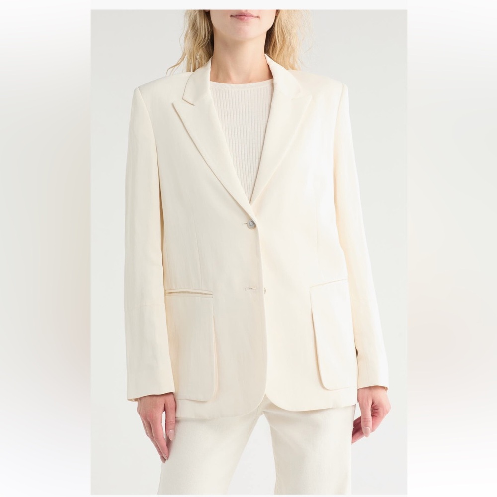 TWP Sweet Pea Peak Lapel‎ Blazer Bone Cream Women's Blazer jacket  medium  NWT